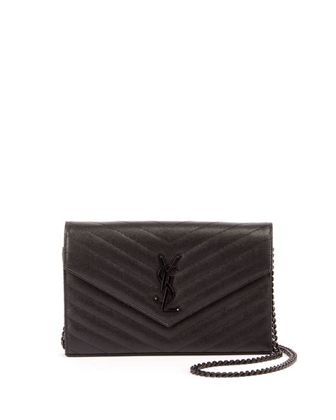 ysl monogram chain wallet all black|ysl envelope wallet on chain.